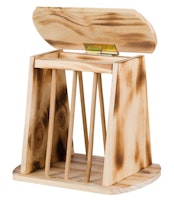 TRIXIE Heuraufe mit Deckel, Holz/geflammt, 25 × 22 × 18 cm