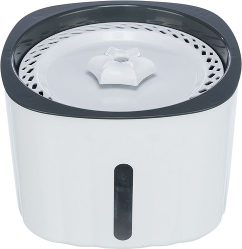 TRIXIE Trinkbrunnen Flower, Kunststoff, 2 l/18,5 × 13 × 18,5 cm, weiß/grau