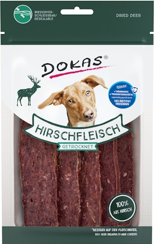 DOKAS Hirschfleisch getrocknet Hundesnacks