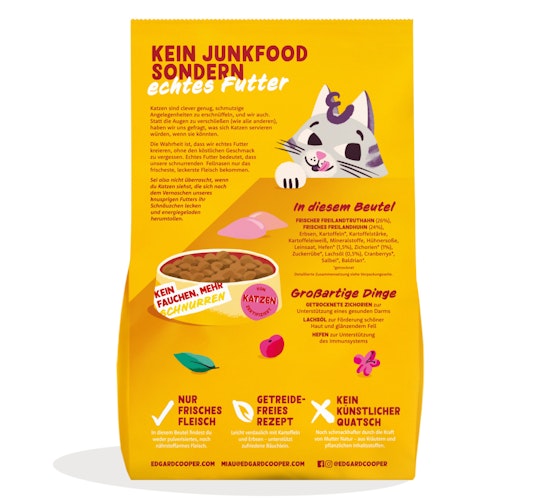 Edgard&Cooper Adult Truthahn und Huhn Katzentrockenfutter