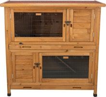 Kleintierstall mit Wärmedämmung, 2-stöckig, 116 × 113 × 65 cm, dunkelbraun