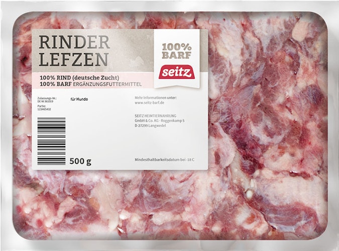 Seitz Rinderlefzen gewolft Spezialfutter / Frostfutter für Hunde