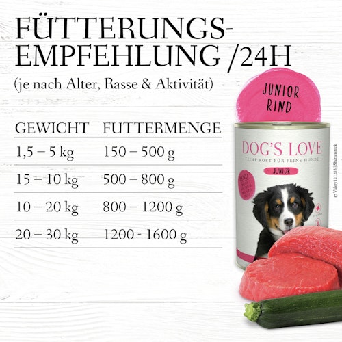 Dog's Love Junior 400g Dose Hundenassfutter