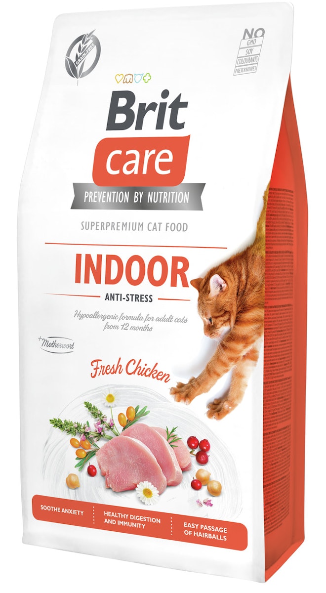 Brit Care Fresh Chicken Indoor getreidefrei Anti-stress Katzentrockenfutter 7 Kilogramm
