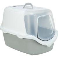 TRIXIE Katzentoilette Vico Open Top, mit Haube, 40 × 40 × 56 cm, hellgrau/weiß