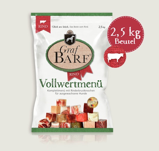 Graf Barf Vollwertmenü Rind Spezialfutter / Frostfutter für Hunde
