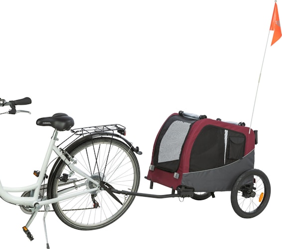 TRIXIE Fahrrad-Anhänger 2.0 schwarz/rot Größe M (63 x 68 x 75 (137) cm)