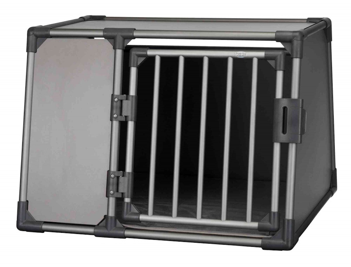 TRIXIE Hundetransportbox Aluminium graphit B-Ware Größe L (92 x 64 x 78 Centimeter)