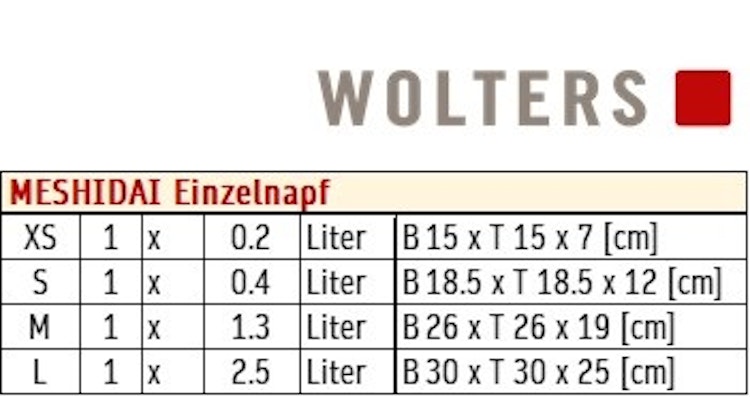Wolters Meshidai True Einzelnapf - Grau