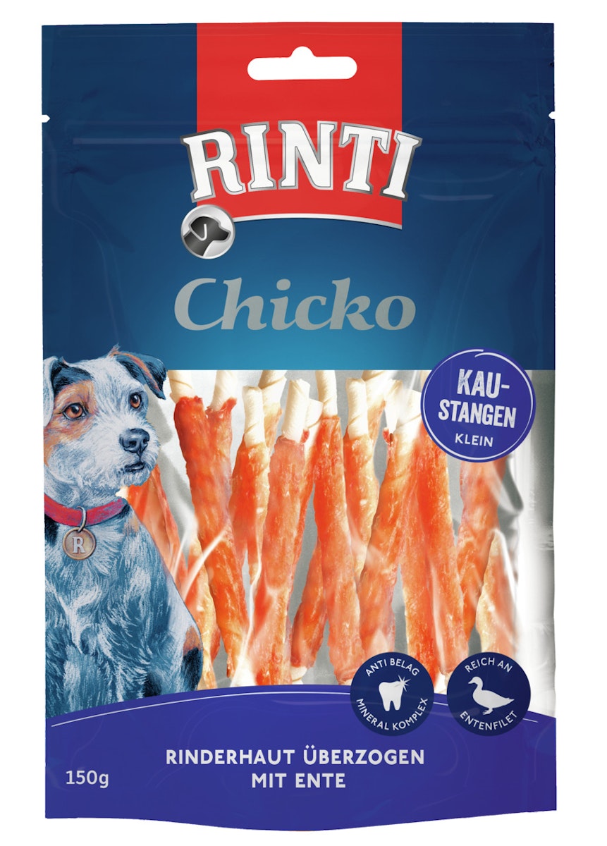 RINTI Chicko Kaustange 150 Gramm Hundesnack 9 x 150 Gramm Ente Small