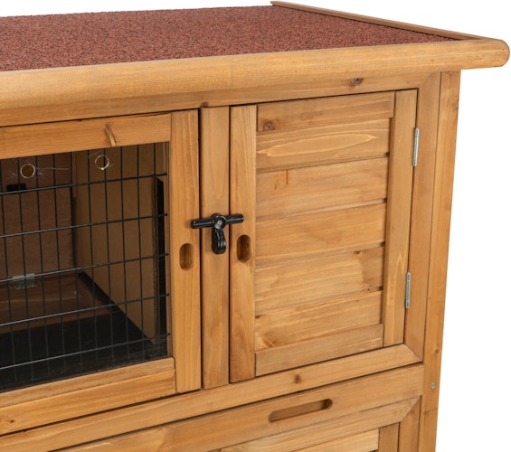 Kleintierstall mit Wärmedämmung, 2-stöckig, 116 × 113 × 65 cm, dunkelbraun