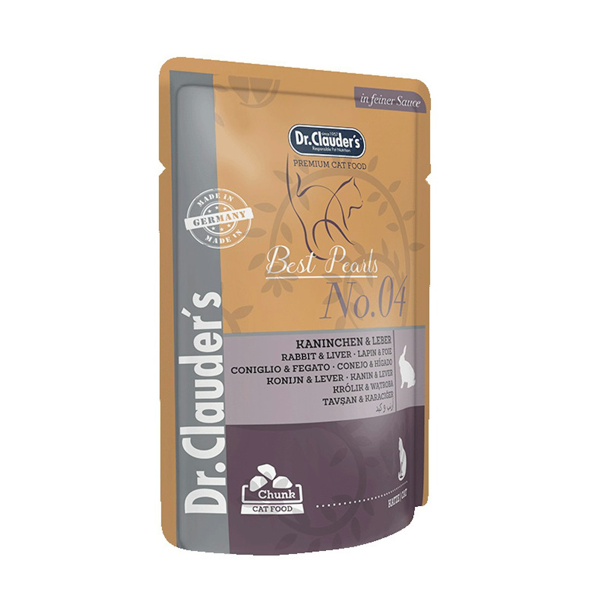 Dr. Clauder’s Premium 100g Beutel Katzennassfutter Sparpaket Kaninchen & Leber in Soße 40x100g
