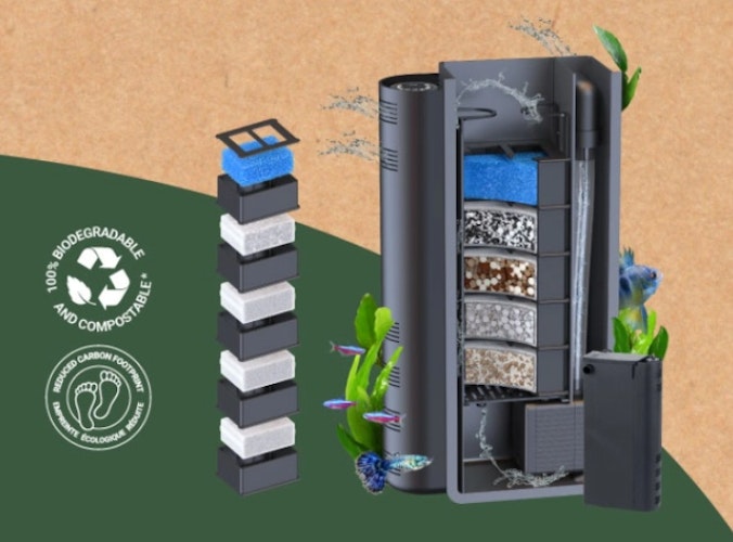 Aquatlantis Aqua Tower 163 Aquarium-Set schwarz - nussbaum