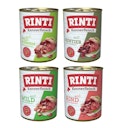 Vorschaubild RINTI Kennerfleisch 24 x 400g Mixpaket (Wild,Rind,Rentier,Wildschwein)  Hundenassfutter