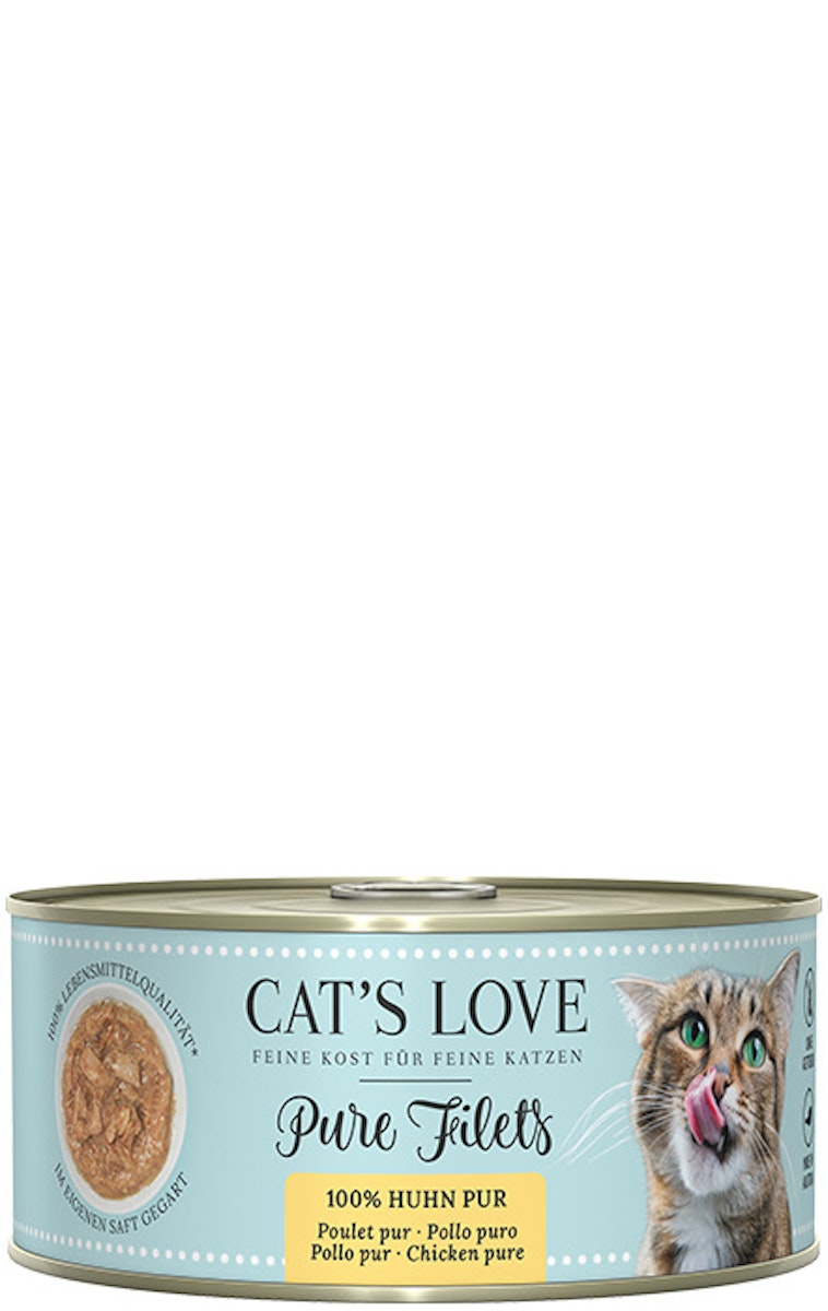 Cat’s Love Pure Filets 100g Dose Katzennassfutter Sparpaket 12 x 100 Gramm Huhn