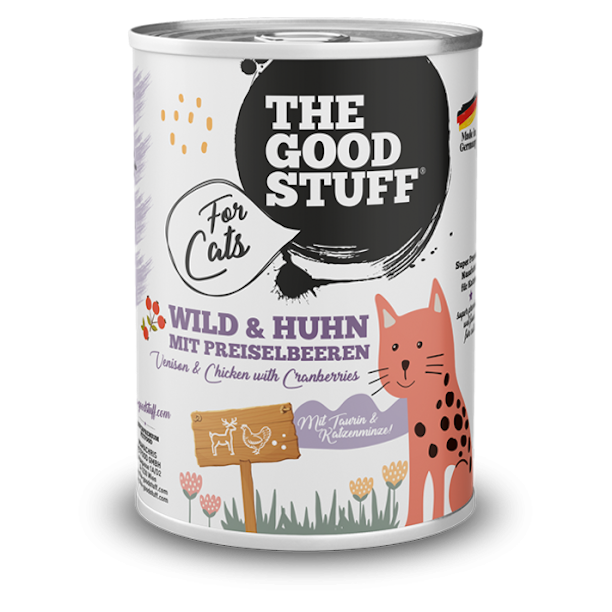 The Goodstuff Adult Dose 400g Katzennassfutter 6 x 400 Gramm Wild & Huhn+Preiselbeer