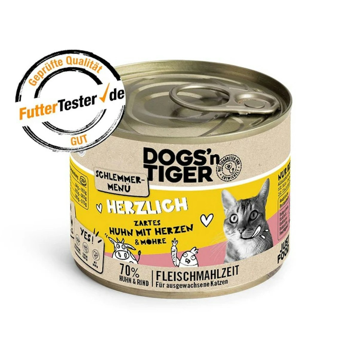 Dogs’n Tiger Katze 12 x 200g Dose Herzlich Cat Sparpaket