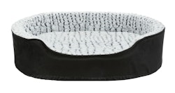 TRIXIE Vital Bett Lino, oval, 83 × 67 cm, schwarz/grau