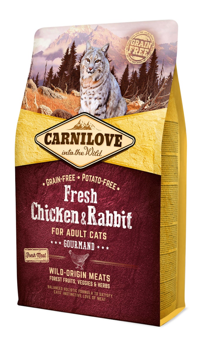 CARNILOVE Gourmand Fresh Chicken & Rabbit Katzentrockenfutter Sparpaket 2 x 2 Kilogramm