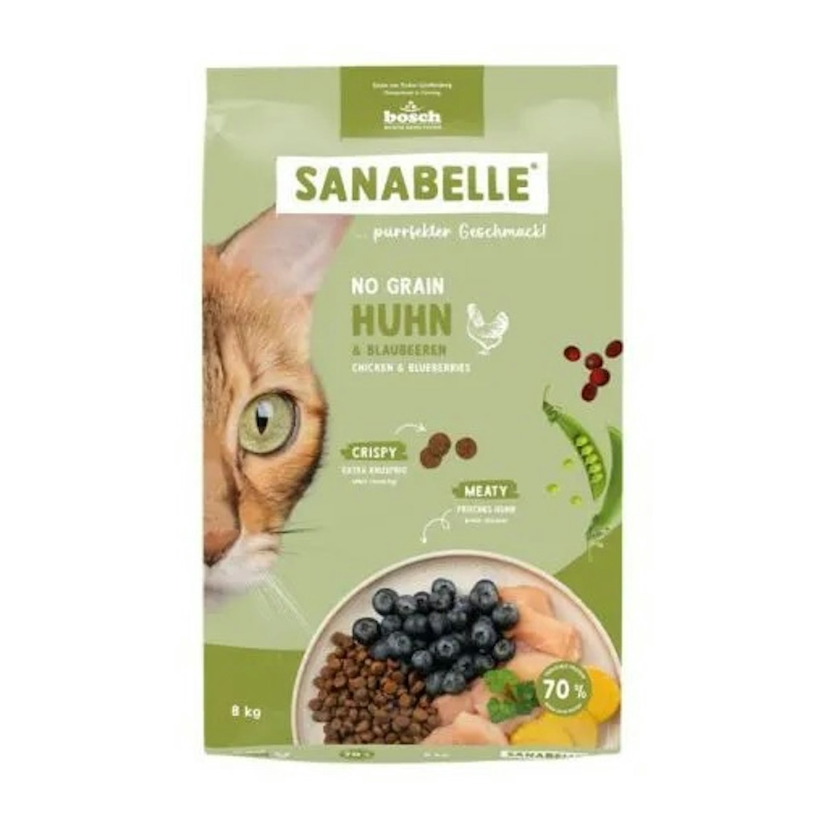 Sanabelle 2 x 8kg No Grain Huhn Katzentrockenfutter-Sparpaket