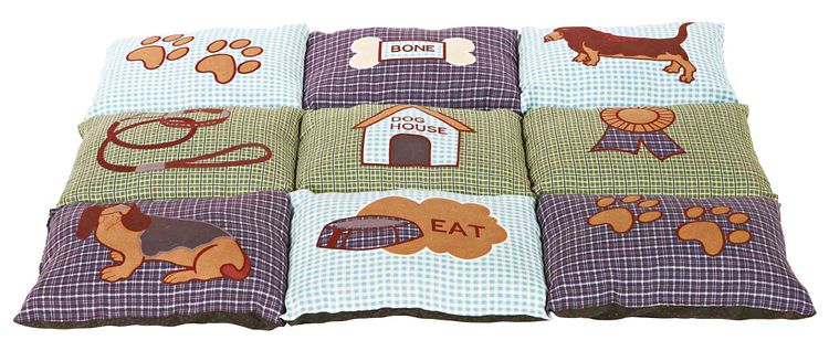 TRIXIE Liegematte Patchwork, 80 × 55 cm, blau/grün