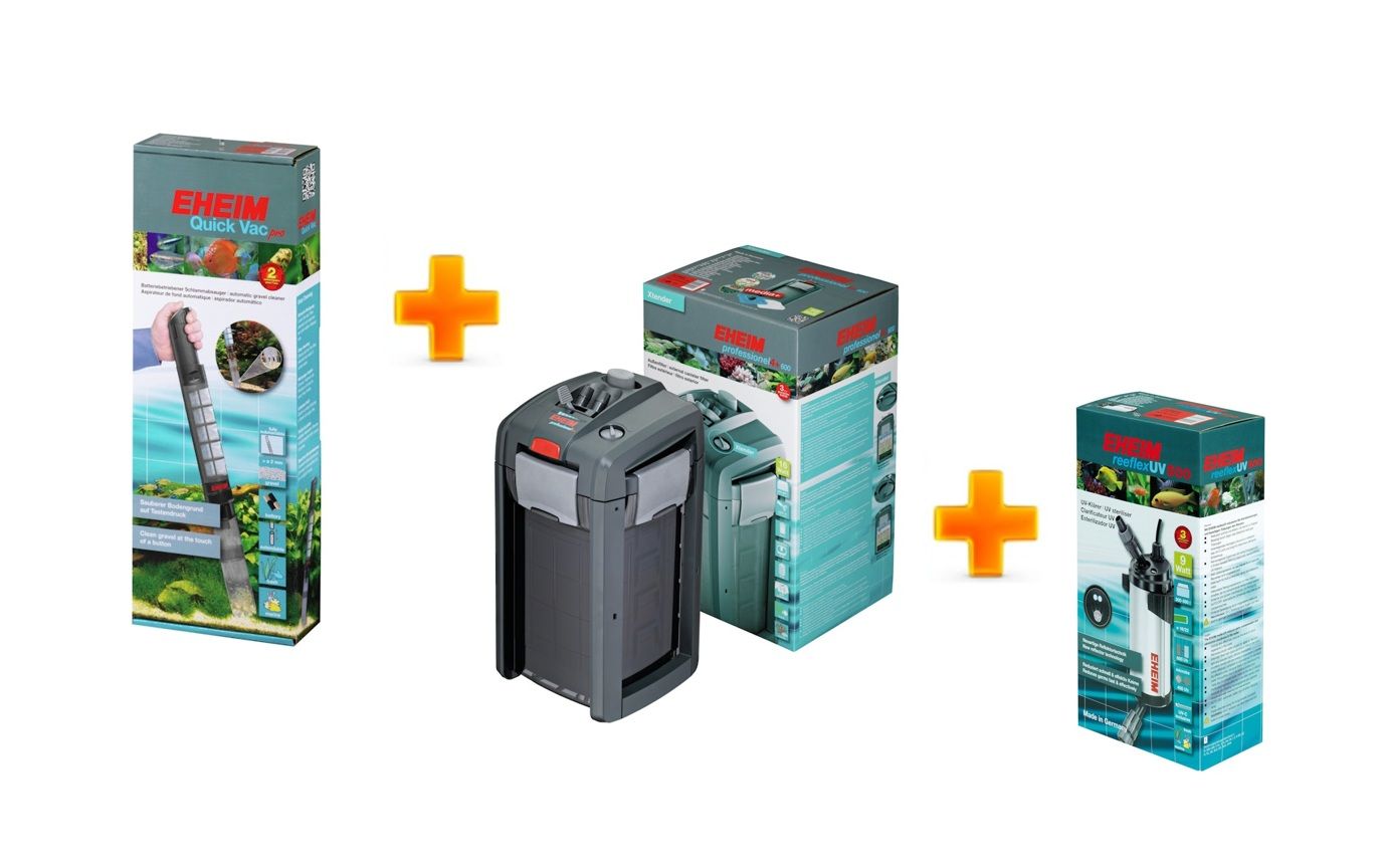 EHEIM Außenfilter Pfrofessional 4+ 600 & ReeflexUV 500 UV-Klärer & Schlammabsauger  -  Vorteils-Paket