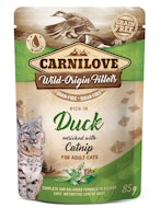 CARNILOVE 85 Gramm Katzennassfutter 24 x 85 Gramm Duck enriched & Catnip