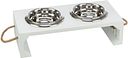 Vorschaubild TRIXIE Be Nordic Napf-Set, MDF/Edelstahl, 2 × 0,4 l/ø 14 cm/38 × 18 × 10 cm, weiß