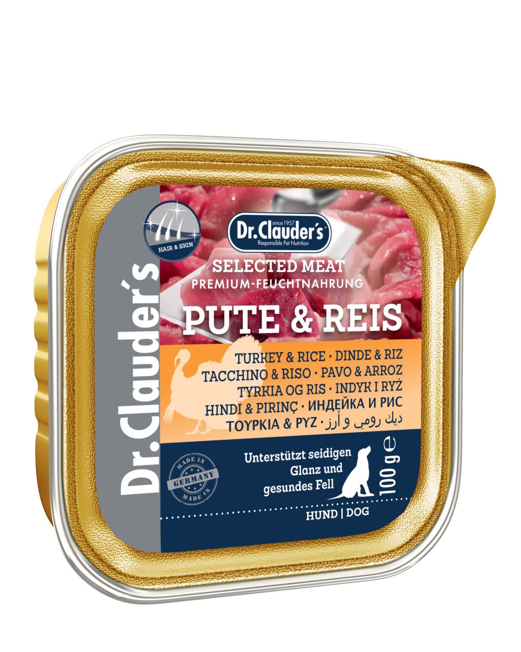 Dr. Clauder's Selected Meat Pro Hair & Skin 100g Schalen Hundenassfutter