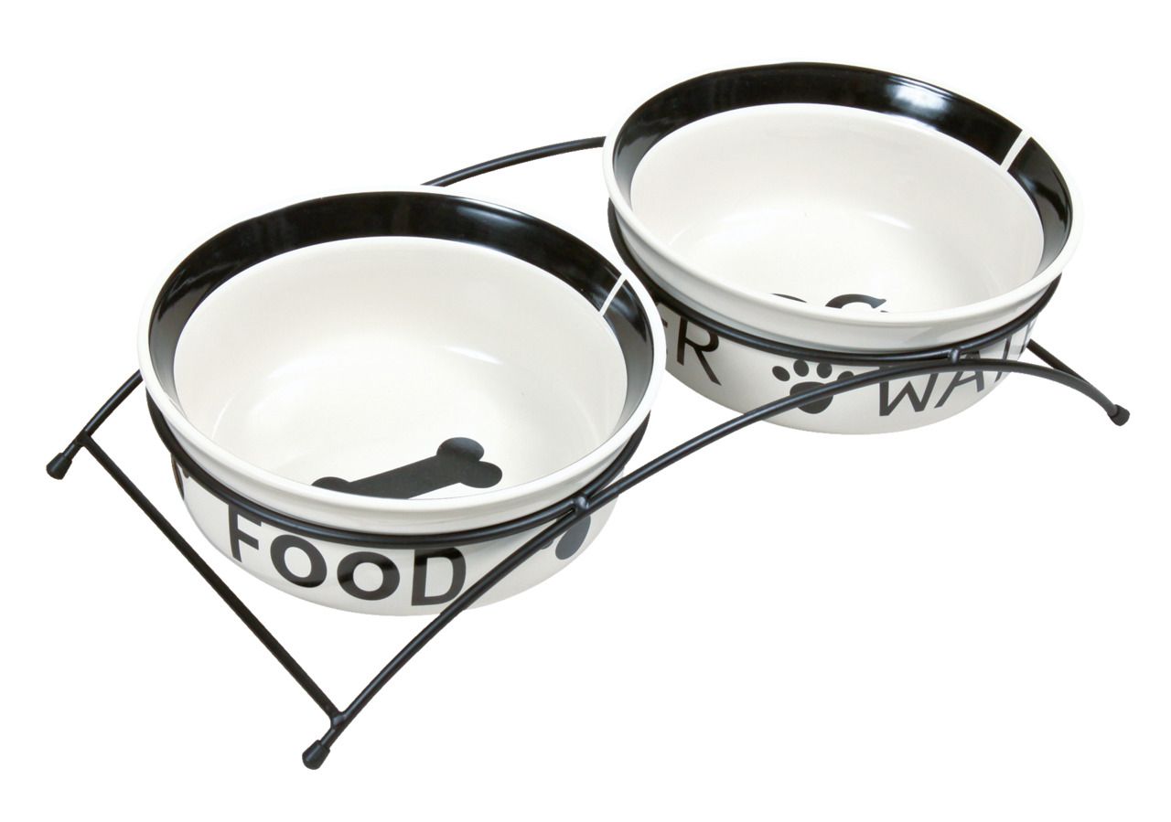 TRIXIE Napf-Set Keramik/Metall weiß/schwarz