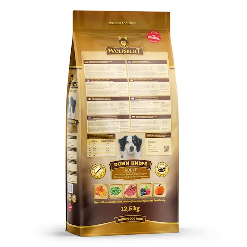 WOLFSBLUT Down Under Black Angus Beef mit Süßkartoffeln Hundetrockenfutter