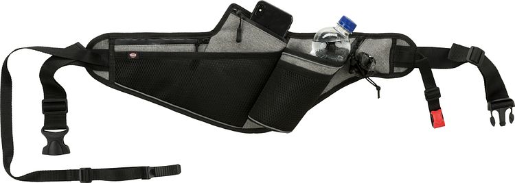 TRIXIE Jogginggurt mit Leine, Gurt: 70–130 cm/23 cm,  Leine: 1,15–1,50 m/20 mm, grau/schwarz