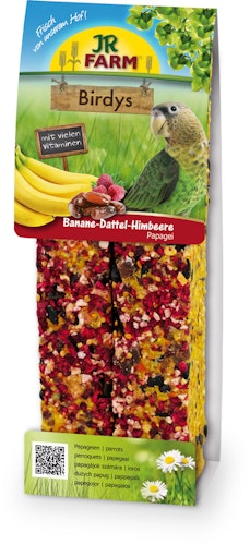 JR FARM Birdys Papagei Banane-Dattel-Himbeere (2 Stück) Vogelsnack