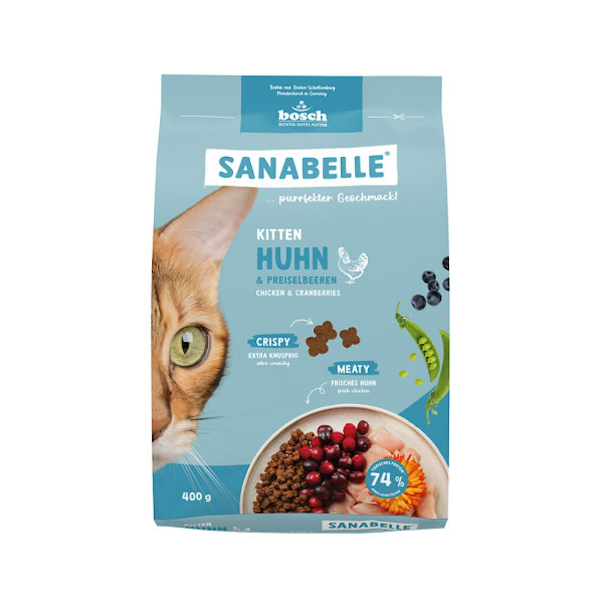 Sanabelle 6 x 400g Kitten Huhn Katzentrockenfutter-Sparpaket