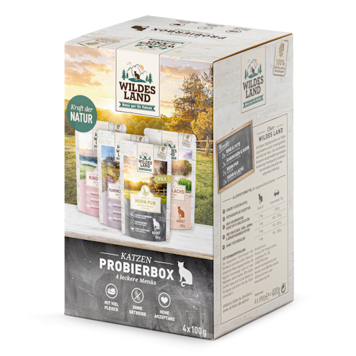 WILDES LAND Katze 100gx4 Probierbox Pouch