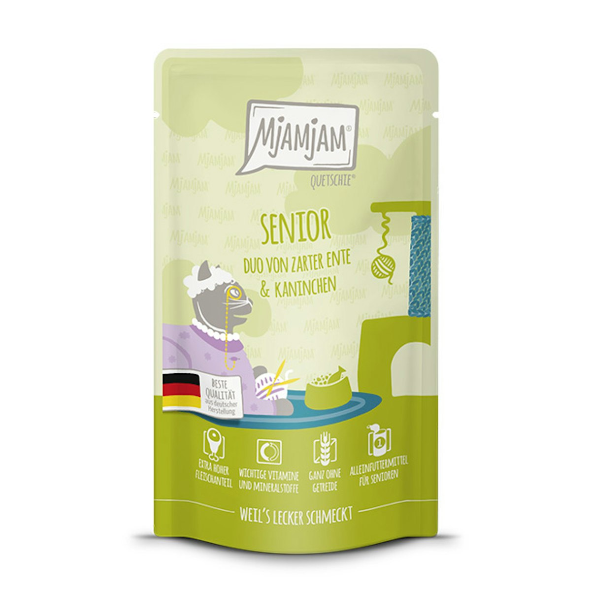 MjAMjAM – Senior 125g MjAMjAM Katze Sparpaket 24x125g Senior DUO Ente und Kaninchen
