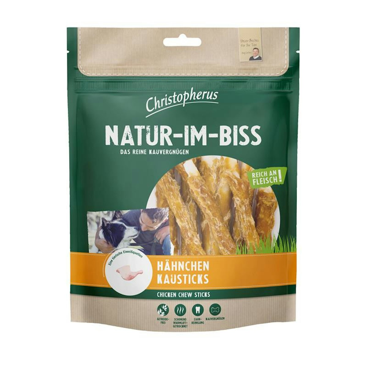 Christopherus 300g Natur-Im-Biss Kausticks Hundesnack Hähnchen