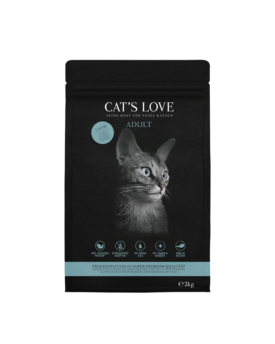 Cat’s Love Adult Lachs Katzentrockenfutter 2×2 Kilogramm