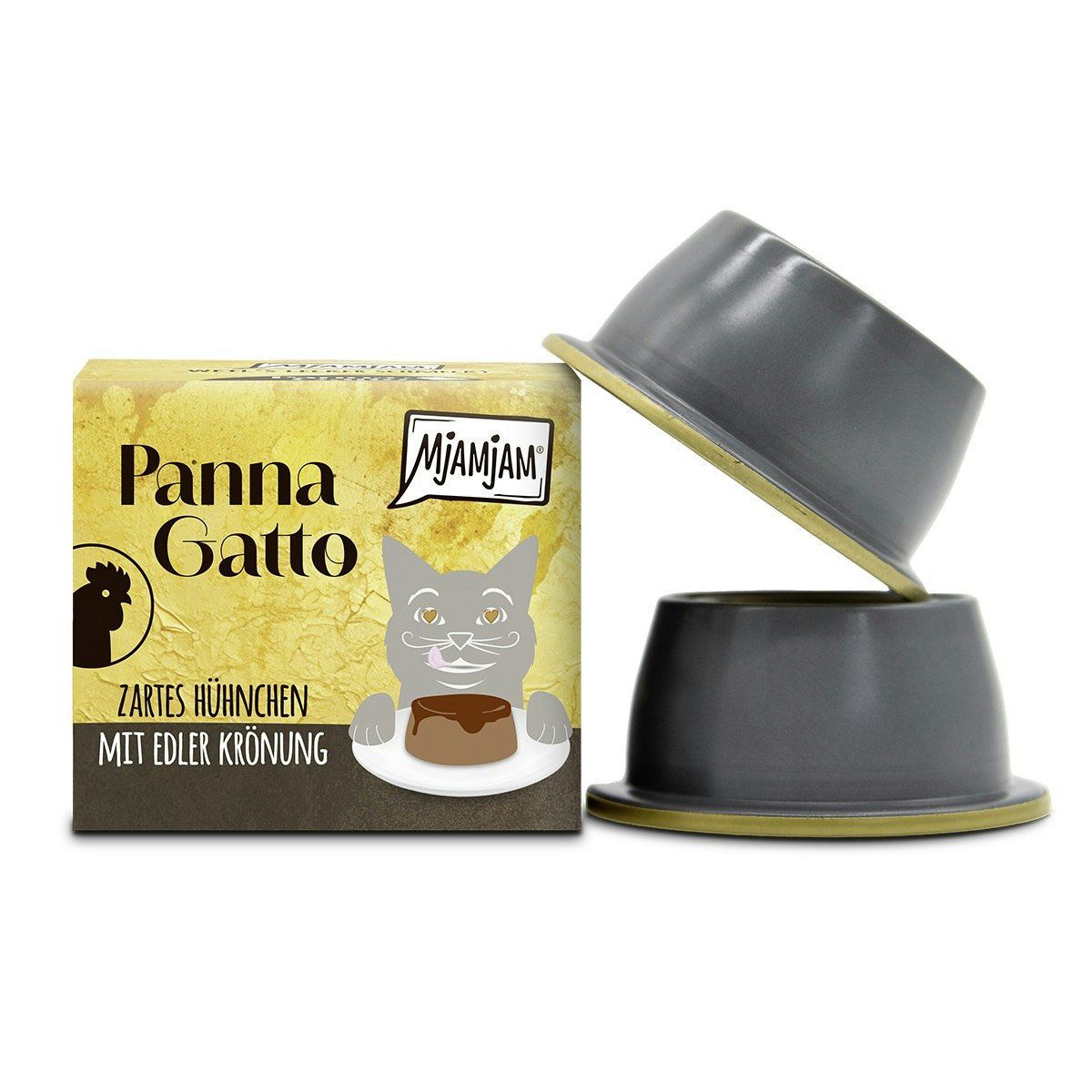 MJAMJAM Pana Gatto Schale 2x80g Katzennassfutter 24 x 2x80g zartes Hühnchen