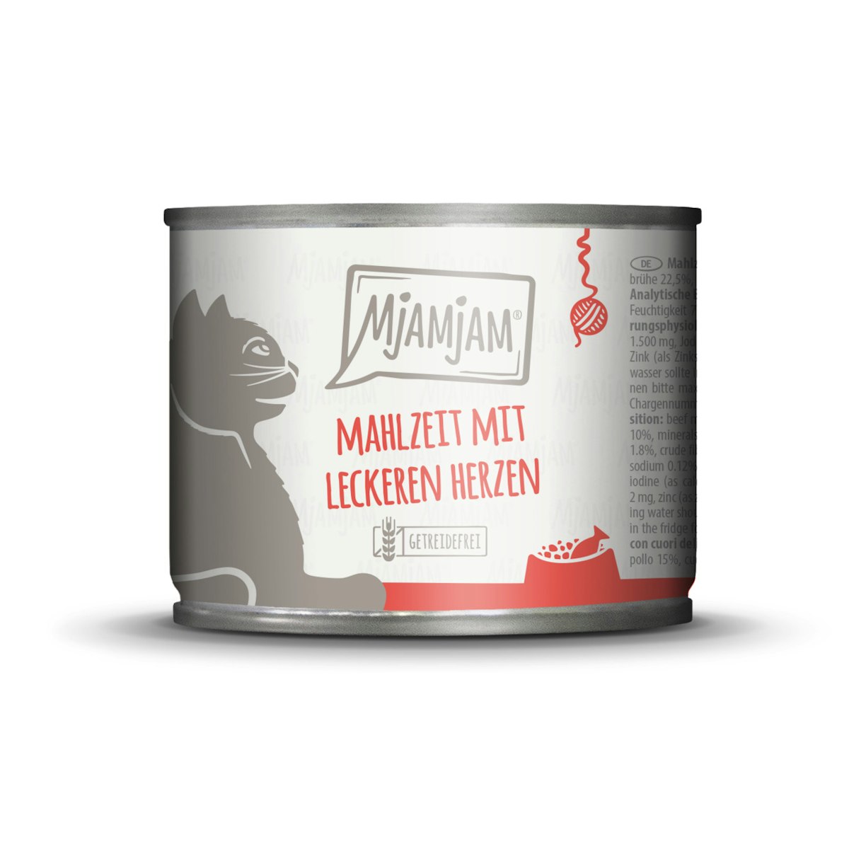 MJAMJAM Leckere Mahlzeit 200g Dose Katzennassfutter Sparpaket 12 x 200 Gramm Mahlzeit mit leckeren Herzen