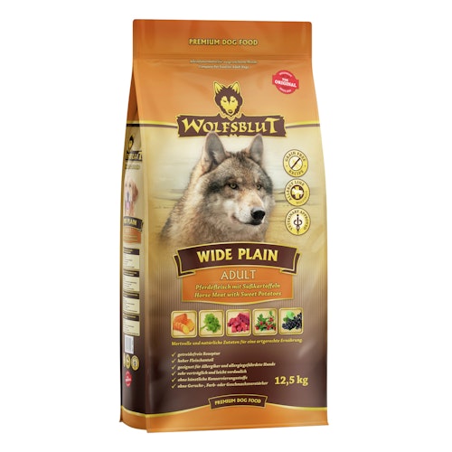 WOLFSBLUT Wide Plain Pferdefleisch mit Süßkartoffeln Hundetrockenfutter