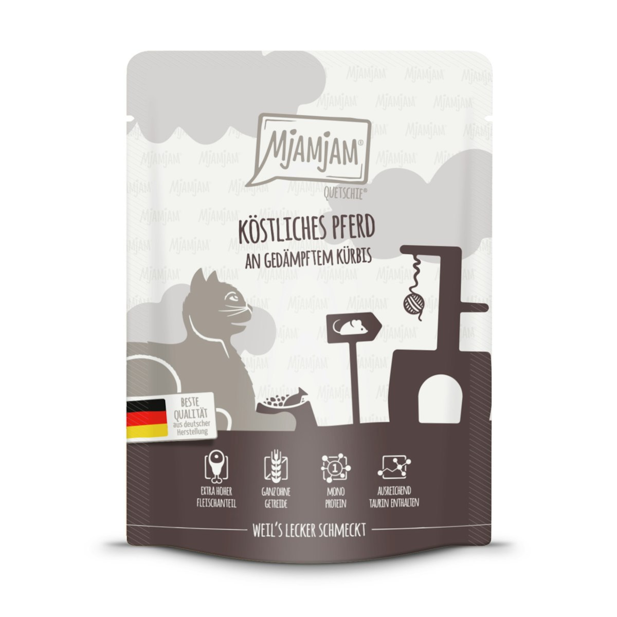 MjAMjAM Katzenassfutter Pferd/Kürbis 12x300g