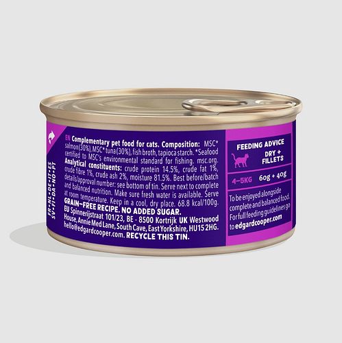 Edgard&Cooper Frischer Lachs & Wildfang-Thunfisch 70g Katzenfeuchtfutter