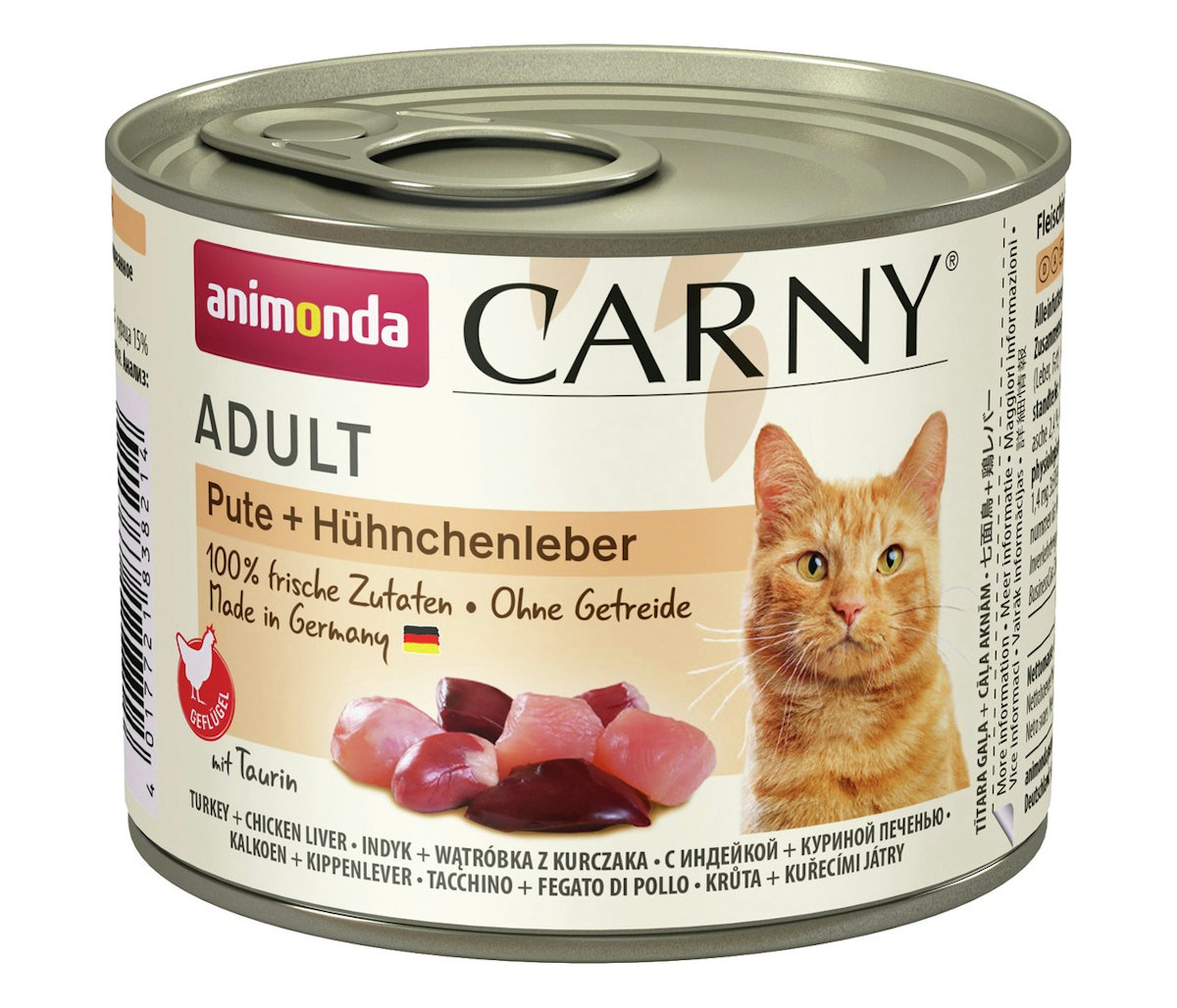 animonda Carny Adult 200g Dose Katzennassfutter Sparpaket 24 x 200 Gramm Pute + Hühnchenleber
