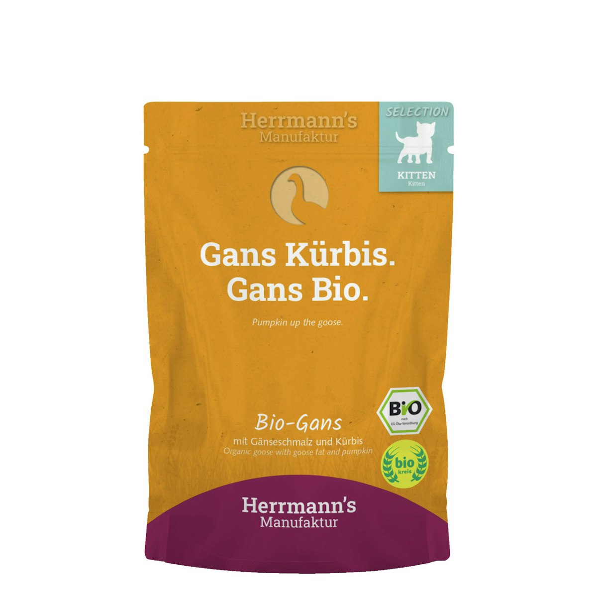 Herrmann’s Bio-Gans 1stes Jahr Kitten Katzennassfutter Sparpaket 40 x 100 Gramm