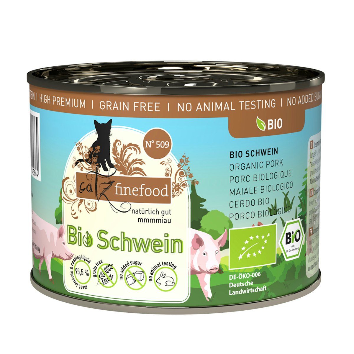 catz finefood Bio 6 x 200g Katzennassfutter No.509 Schwein