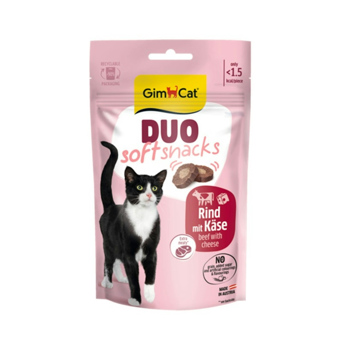 GimCat 50g Duo Soft Katzensnack 12 x 50 Gramm Rind