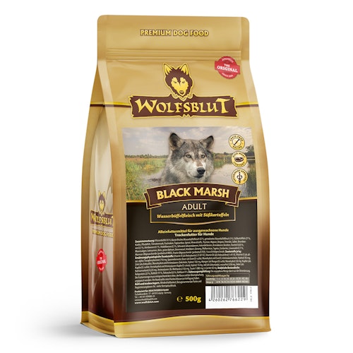 WOLFSBLUT Black Marsh Wasserbüffelfleisch mit Süßkartoffel Hundetrockenfutter