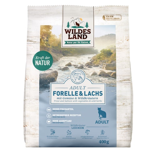 WILDES LAND Katze Forelle und Lachs