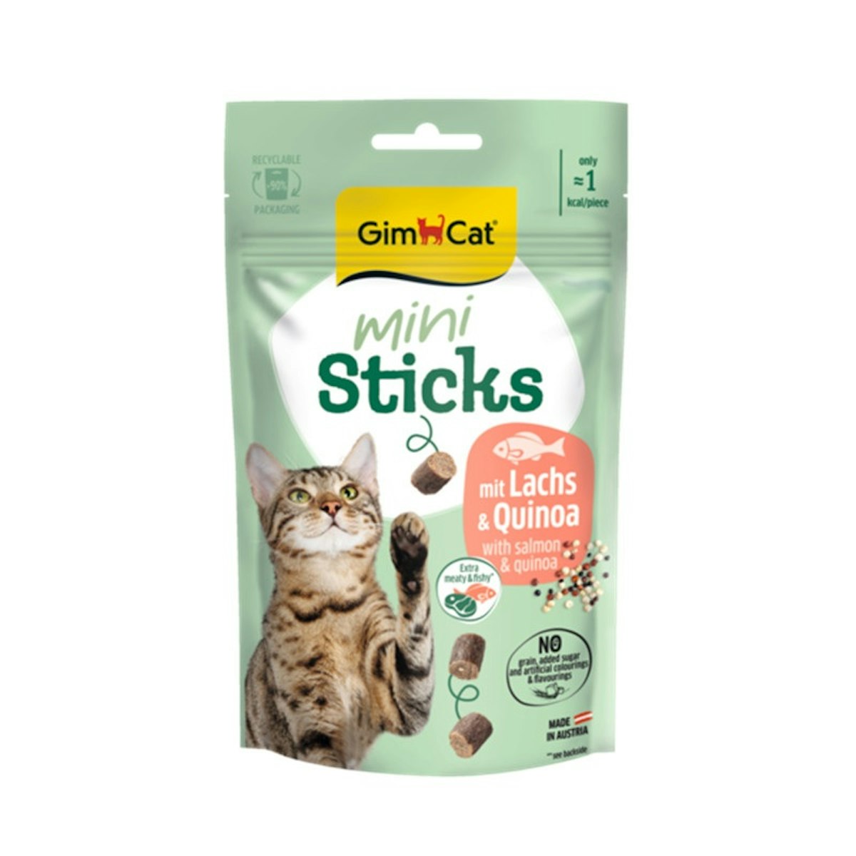 GimCat 50g Mini Sticks Katzensnack 12 x 50 Gramm Lachs